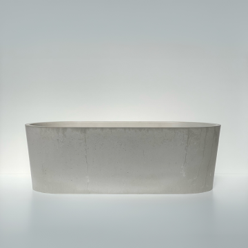 Moderne matte ovale Betonbadewanne