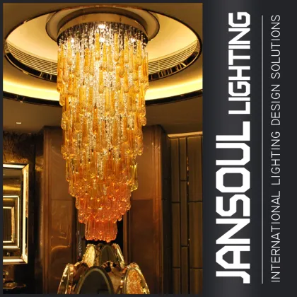 Luxury Odeon Pineapple Shape Amber Glass Chandelier