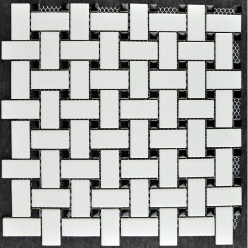 White Weaving Design Porcelain Mosaic