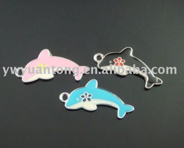 Dolphin Shape Bag Pendants With Pink, Blue, Black Color