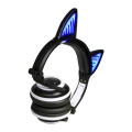 Cuffie wireless con orecchie da gatto illuminate pieghevoli