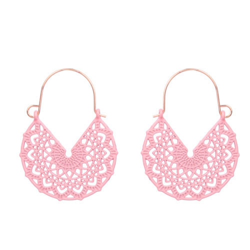 Geometric V - Shaped Hollow Alloy Earrings