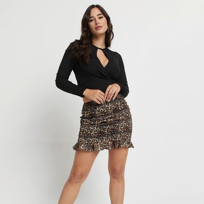 Womens Fashion Leopard Printed Skirts