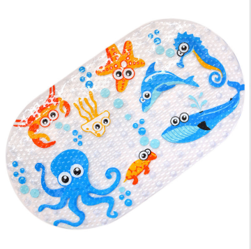 Waterproof Cartoon Animal Print Non-Slip PVC Bath Mat for Babies and Kids