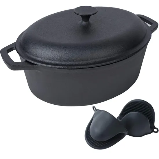Vegetable oil rust prevention Preseasoned Camping Pot Cookware Set with lid Wholesale cast iron skillet Dutch pot