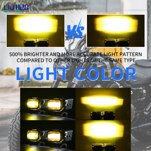 12V White and Yellow Mini Fog/Driving Auxiliary Spotlights