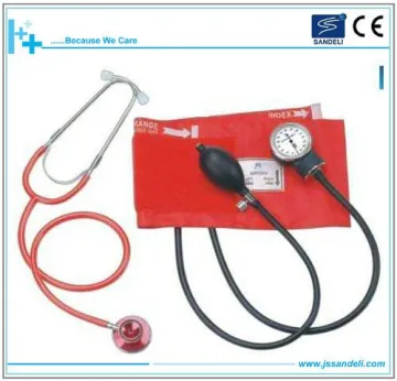 Aneroid sphygmomanometer with dual head stethoscope