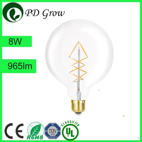 PD Lamp G125 / G95 / G80 / A19 All Glass Led Filament Bulb , Led Filament Light 6W / 8W , Led Bulb 6W / 8W 600LM AC120 / 220V Di