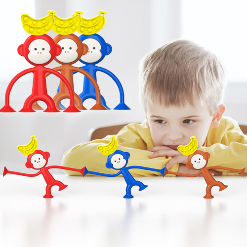 Jouets sensoriels de porte-clés Silicone de singe personnalisé