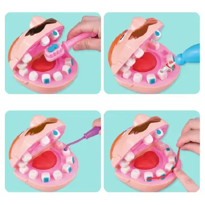 Doctor Toy Pretend Play House Toy Little Dentist Plasticine Plasticine Extraction Clay Mold Tool Set Early Education Kid Toy