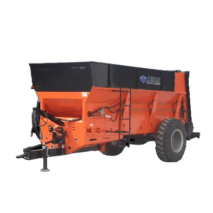 BEIYUAN Machinery Twin Vertical Auger Manure Spreader for Cattle Farms