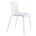 Modern plastic dining side chair with metal base