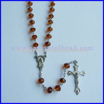 Colorful crystal beaded catholic rosary