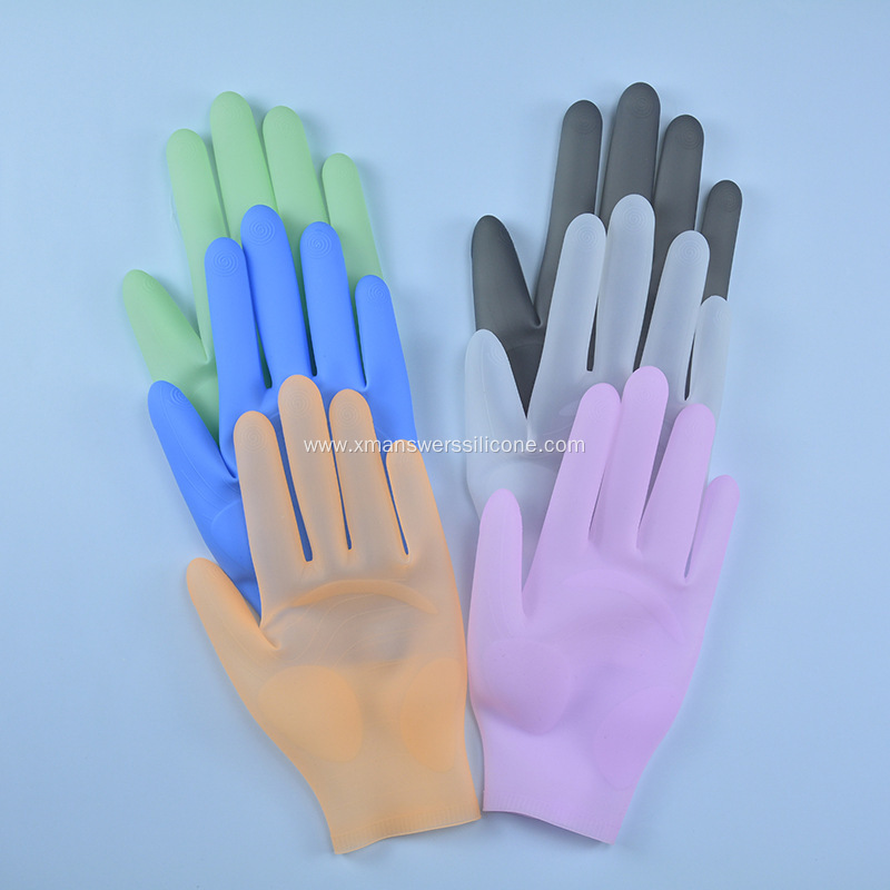 Household Washing Up Gloves Silicone Scrubber Gloves