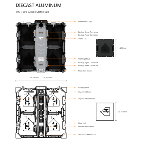 P2.5 SMD Full Koulè ki ap dirije ekspozisyon