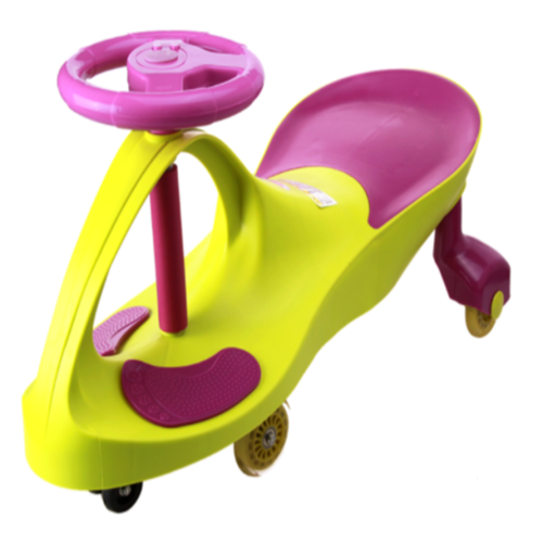 Happy Kids Riding Swivel Car With Music