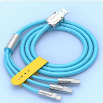 Zinc Alloy 120W 6A Luminous Silicone Fast Charging Cable for Phone