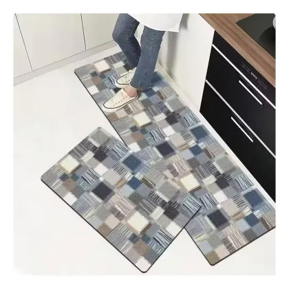 Washable 2 Piece Kitchen Rug and Mat Set - Non-Slip Kitchen Floor Mats