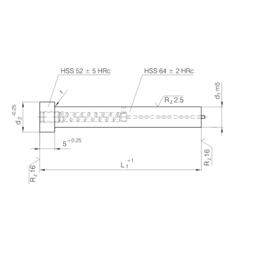 Punções ISO8020 com cabeça cilíndrica com pino ejetor
