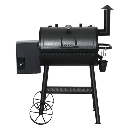 Wood Pellet Smoker BBQ Electric Pellet Grill in Black