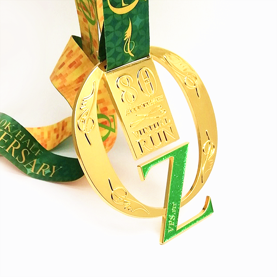 Guld jubilæum Virtual Run Glitter Medal