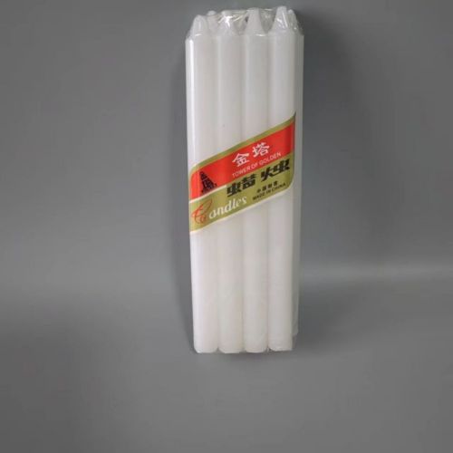 15081129555 Africa white fluted pillar taper candle