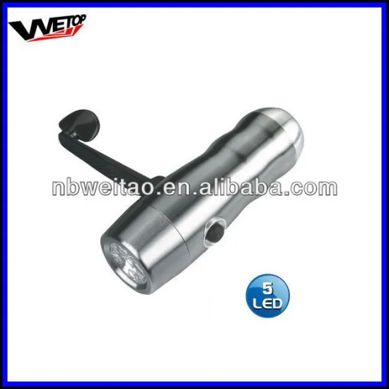 Aluminium dynamo LED flashlight