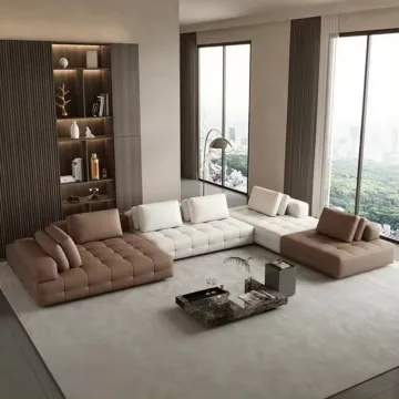 leather sectional sofa luxury living room furniture