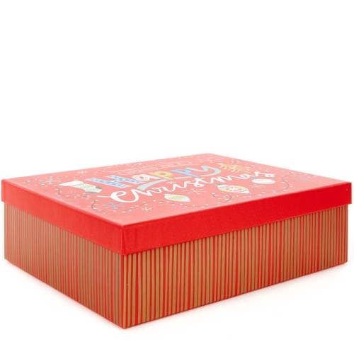 Large deep paper christmas gift box with lids