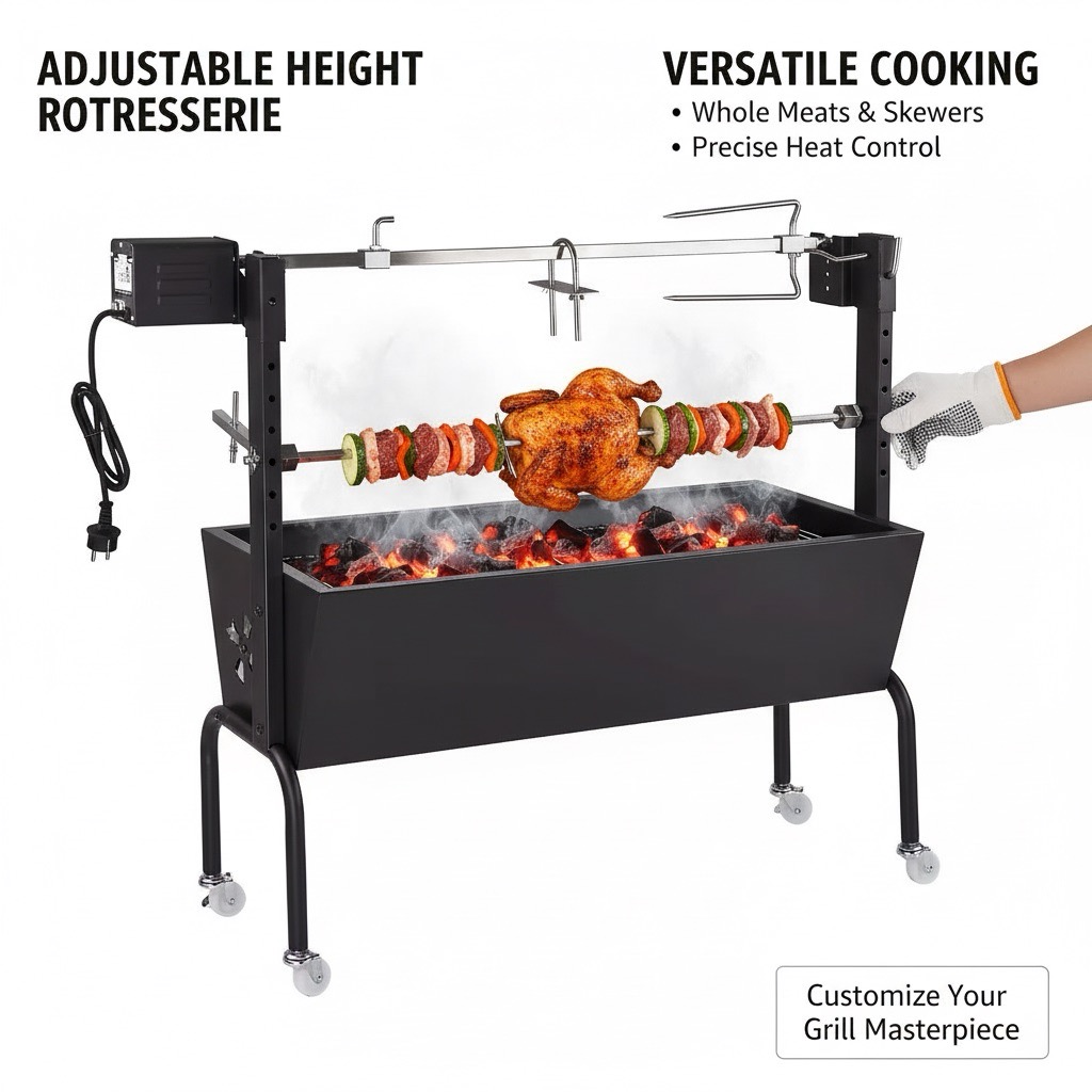 Electric rotating grill