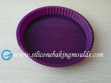 Purple Silicone Silicone Baking Moulds , Round Cake Mould For Birthday Cakes