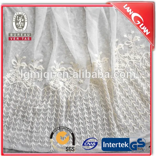 2016 pure white 100% white cotton lace embroidery fabric