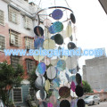 Dangling Light PVC Circle &amp; Metal Chain Chandelier 80CM Ψηλό