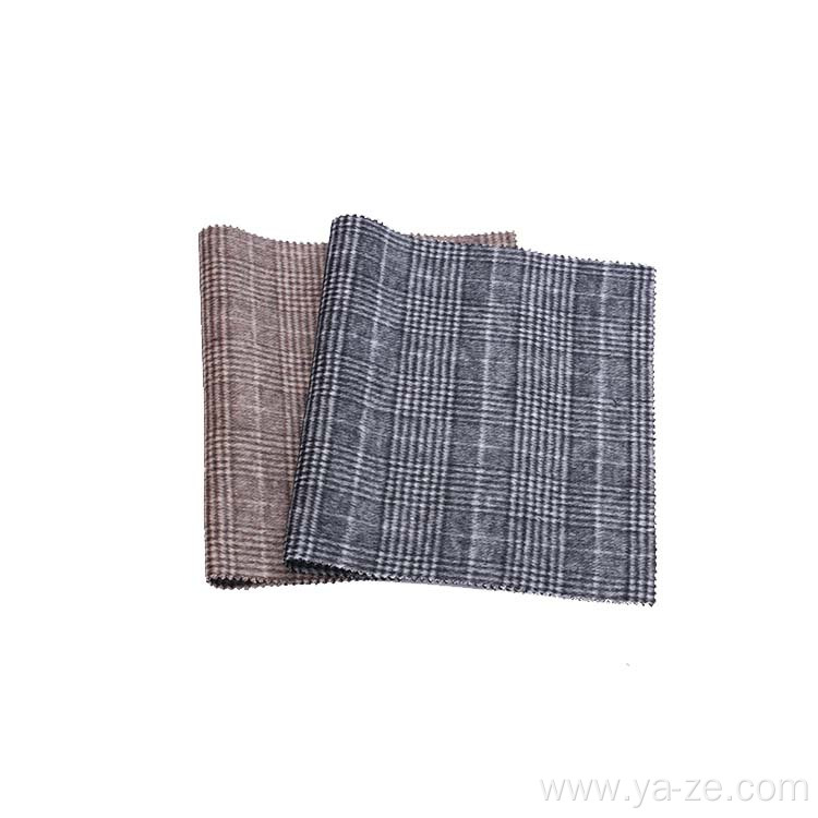 double-sided plaid fleece woolen fabric for overcoat