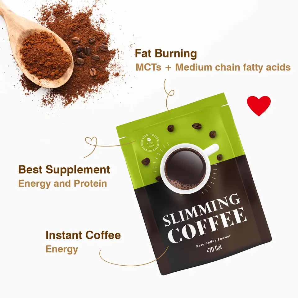 OEM/ODM Vegan Sugar Free Boost Energy Weight Loss Appetite Suppression Slimming Keto Coffee Powder