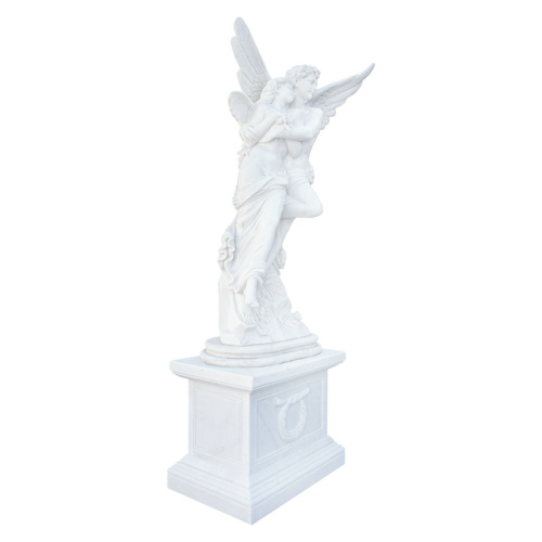 Hand-Carved Marble Angel Floral Base Indoor Outdoor Decor