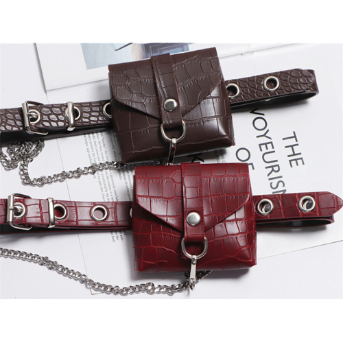 Crocodile Embossed Leather Mini Belt Bag