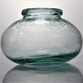 Bubble Design Recycled Glass Vase With Rolling Rim