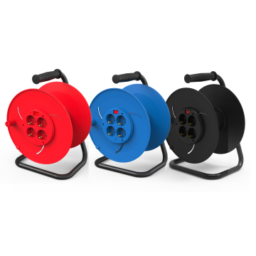 Cable Reel EU Version: 4-Outlet Extension Cord with 15~50M Retractable Power Cord