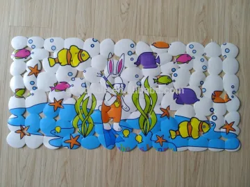 New desgin rabbit printing PVC anti-slip bath mat