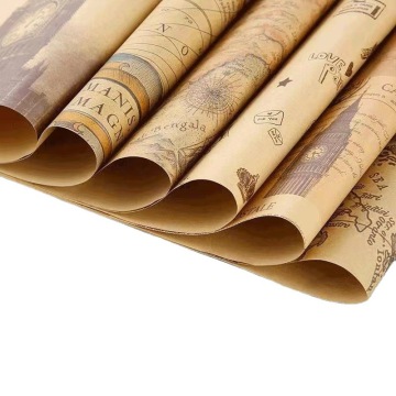 Wrapping paper for map of many different places