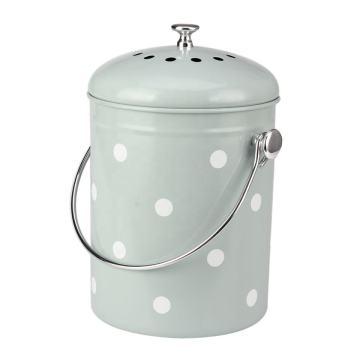 Round Stainless Steel Body Compost Pail for Countertop