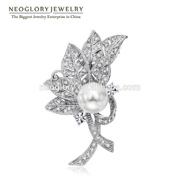 Neoglory Auden Rhinestone Simulated Pearl Charm Elegant Brooches for Women Fashion Jewelry Accessories 2016 New Brand