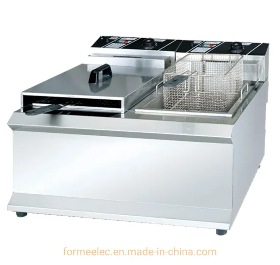 Kitchen Equipment Desk Top Electric Fryer 2-Tank 2-Basket 9kw 25L Electric Fryer