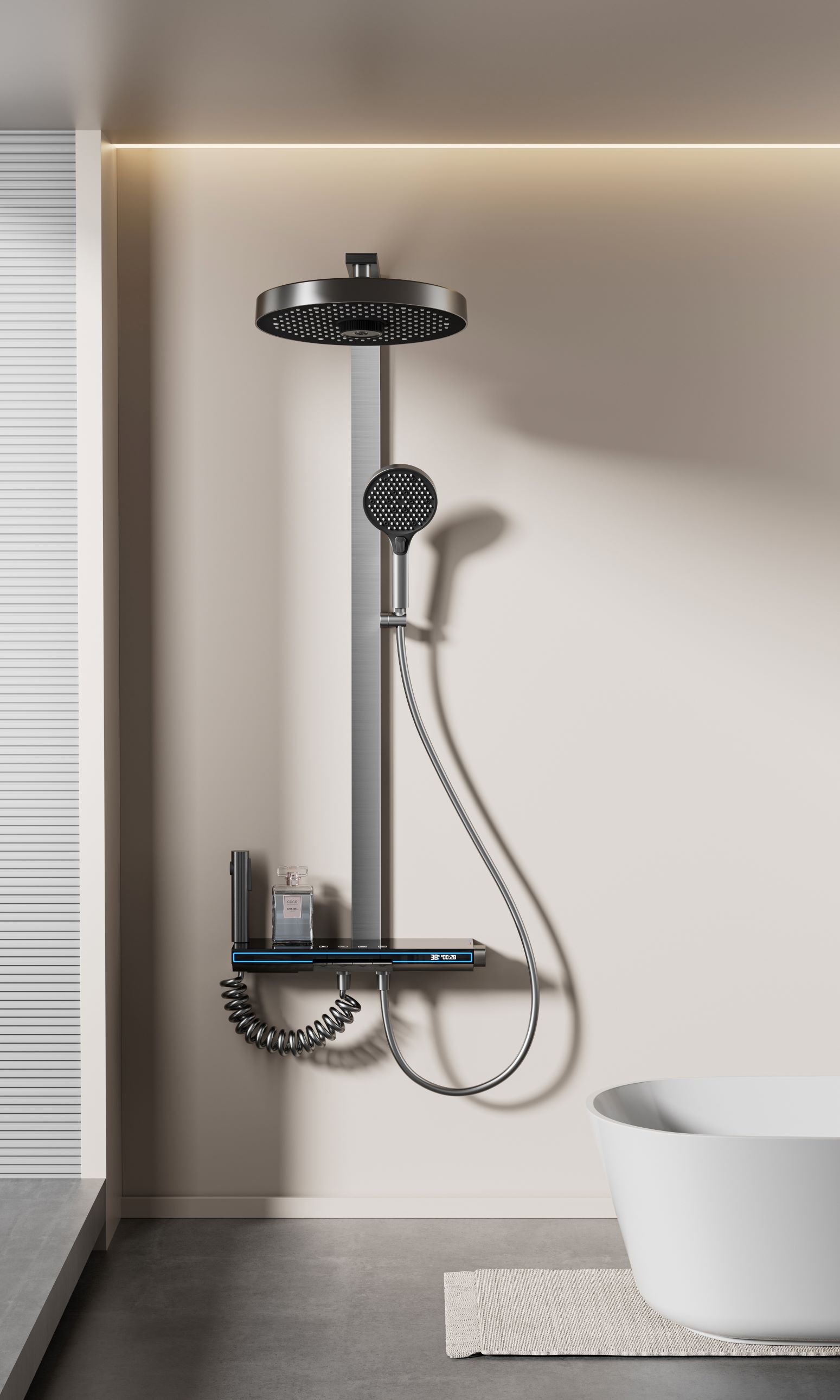 Modern Luxury High Pressure Rainfall Bathroom Shower Set
