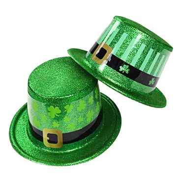 Saint Patrick's Day Mini Plastic Hats with Printable Shamrock Logo