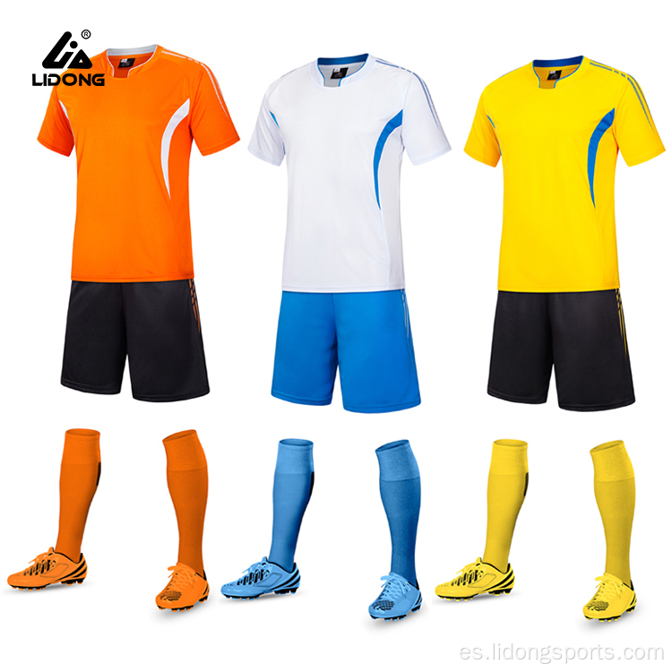 Temporada de uniformes de fútbol sublimación set completo ropa de fútbol