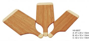 2-Tone Paddle Bamboo Cutting Board 3 pcs