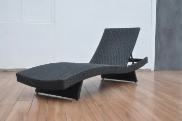 1pcs aluminum rattan beach sun lounger