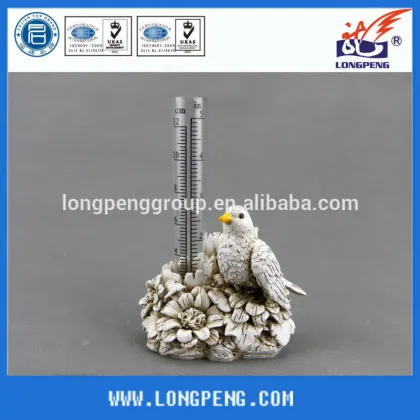 Factory direct new resin bird design rain gauge,resin bird ornaments